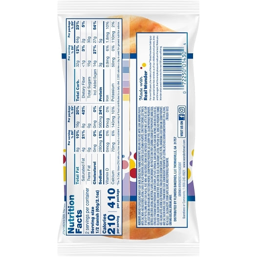 Wonder Blueberry Cheese Danish Individually Wrapped, 6 x 4.25 oz Case - Frozen Fruit - image 2