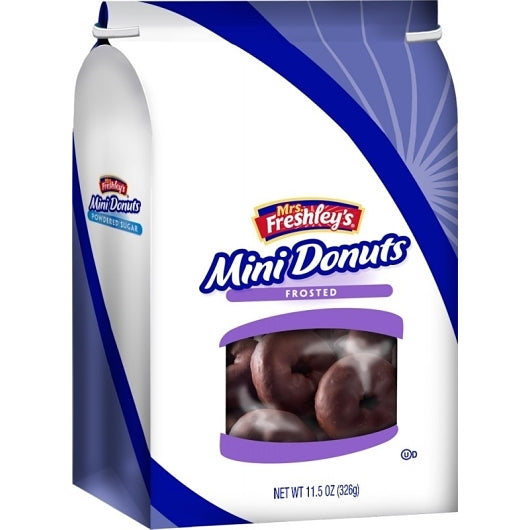 Mrs. Freshley's Chocolate Mini Donut, 12 x 11.5 oz Case - DOT product image 2