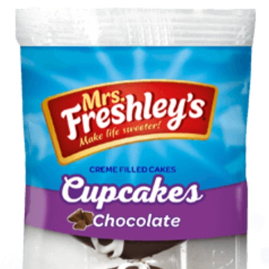 Mrs.Freshleys Creme Filled Two Pack Chocolate Cupcake Snack, 6 x 6 x 4 oz Case - Bakery & Desserts