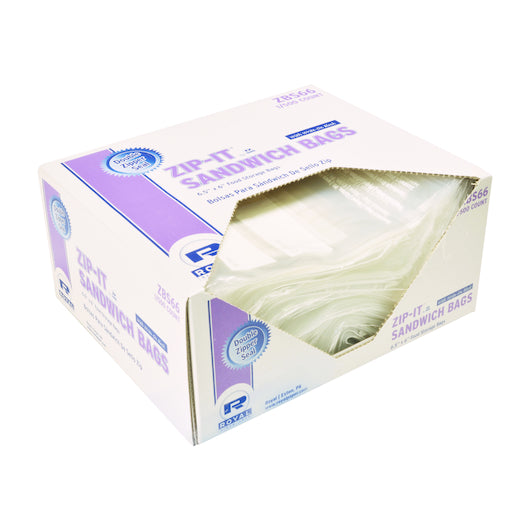 Royal 6.5 Inch X 6 Inch Double Zipper Sandwich Bag, 1 x 500 each Case - DOT product image 2