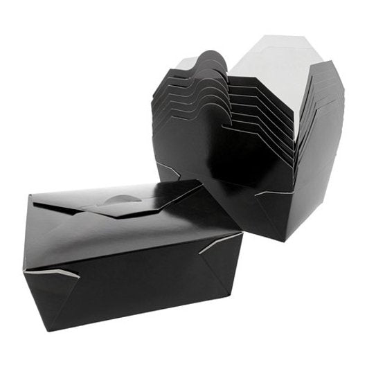 Royal 6 Inch X 4.75 Inch X 2.5 Inch #8 Black Folded Takeout Box, 6 x 50 each Case - DOT product image 4