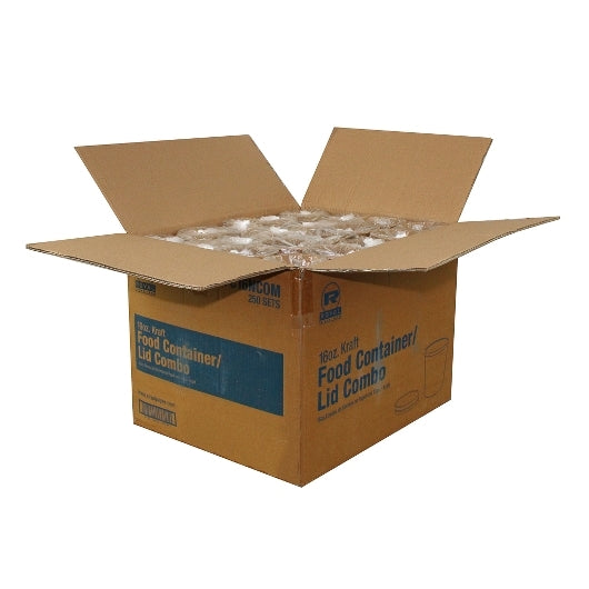 ACR 16 Ounce Kraft Paper Food Container And Lid Combo, 1 x 250 each Case - Food Containers & Lids - image 2