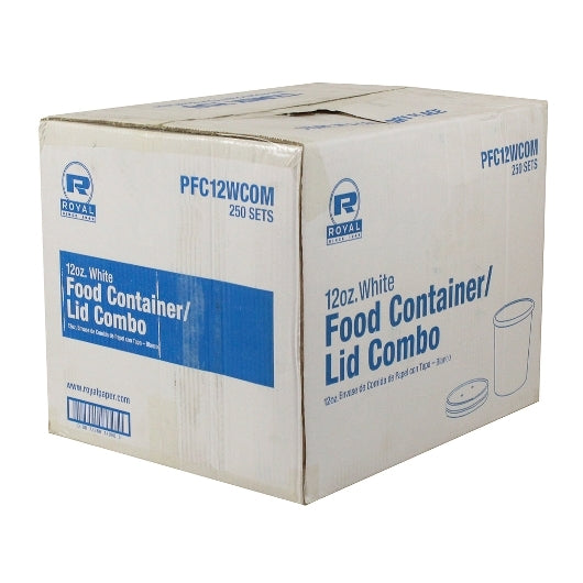 Royal 12 Ounce White Paper Food Container And Lid Combo, 1 x 250 each Case - DOT product image 5