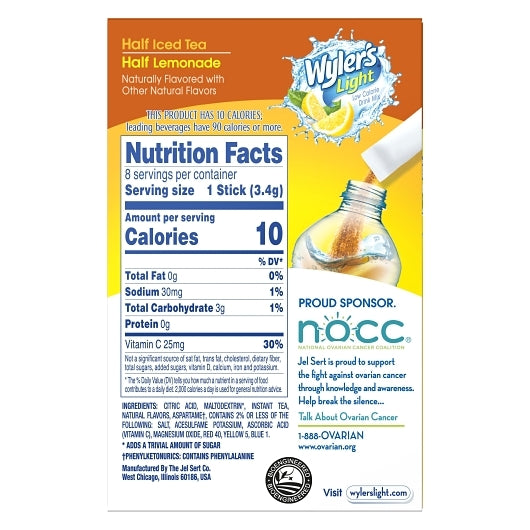 Wylers Light Half Iced Tea Half Lemonade Drink Mix Singles To Go, 12 x 8 ct Case - DOT product image 7