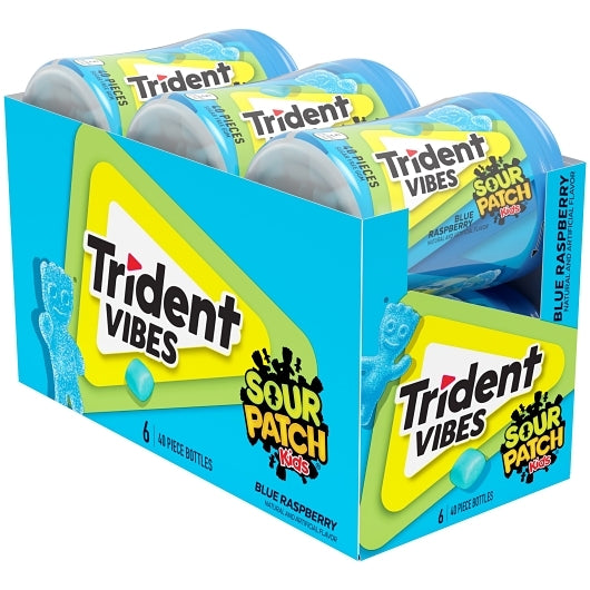 Trident Vibes Blue Raspberry Gum, 4 x 6 x 40 ct Case - Candy & Confections - image 2