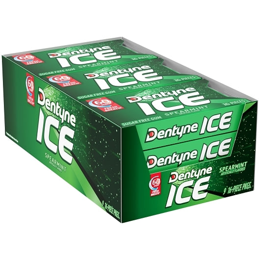 Dentyne Ice Gum Spearmint Sugar Free, 18 x 9 x 16 ct Case - Candy & Confections - image 2