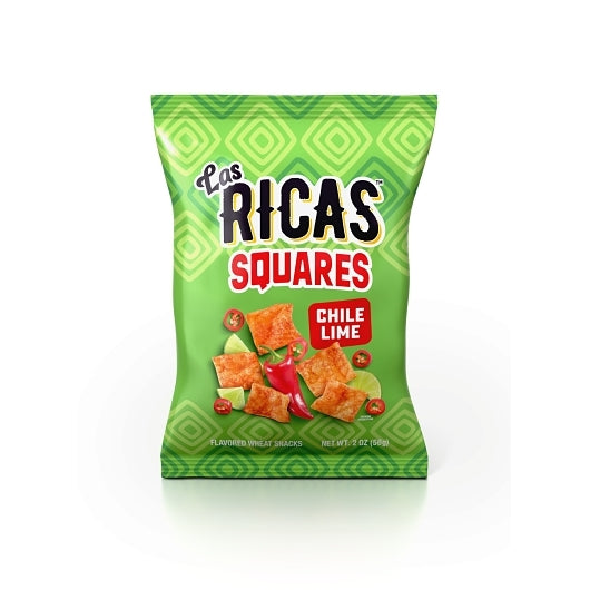 Las Ricas Hot Twists Queso & Chile Twists Chile Lime Squares Cinnamon Sugar Churros Clip Strips, 1 x 24 ct Case - Meat -