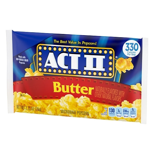 ACT II Microwave Popcorn Tray Butter, 4 x 18 x 2.75 oz Case - Alternate product angle or state