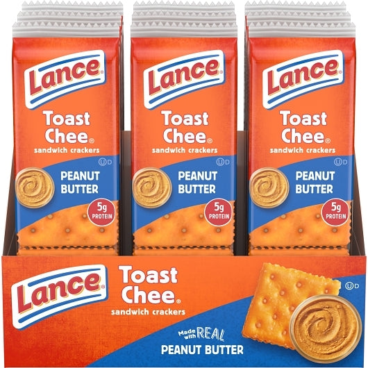 Lance Sandwich Crackers Single Serve Peanut Butter Toastchee, 10 x 9 x 1.52 oz Case - Crackers & Grahams - image 2