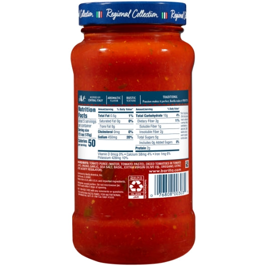Barilla Premium Traditional Tomato Sauce, 8 x 24 oz Case - DOT product image 2
