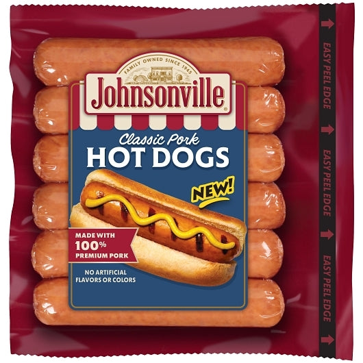 Johnsonville FullY Cooked Pork Hot Dogs Packages, 10 x 14 oz Case - Frozen Meat & Seafood - image 2