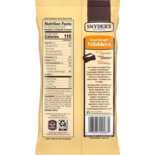 Snyder's Of Hanover Kosher, Regular, Nibbler Pretzel, 8 x 3.5 oz Case - DOT product image 8
