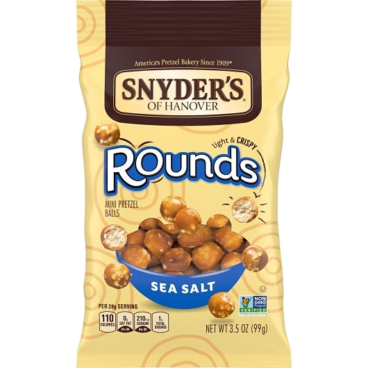 Snyder's Of Hanover Pretzel Sea Salt Rounds, 8 x 3.5 oz Case - DOT product image 2