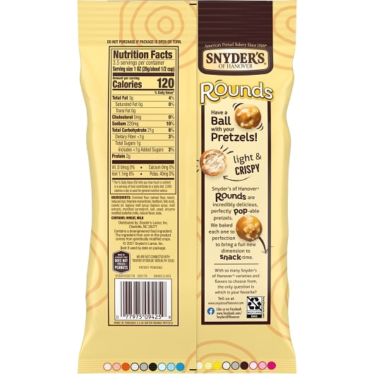 Snyder's Of Hanover Pretzel Butter Rounds, 8 x 3.5 oz Case - DOT product image 8