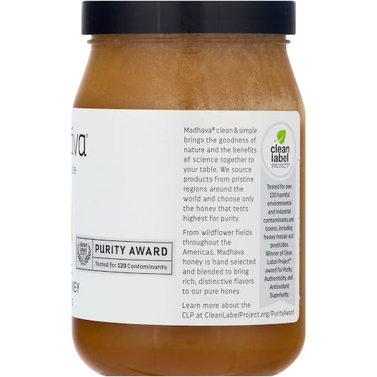 Madhava Organic Very Raw Honey Jar, 6 x 22 oz Case - DOT product image 2