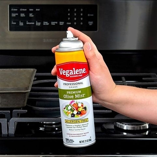 Vegalene Premium Olive Mist Seasoning Spray Case, 6 x 21 oz Case - GS1 product-in-use image