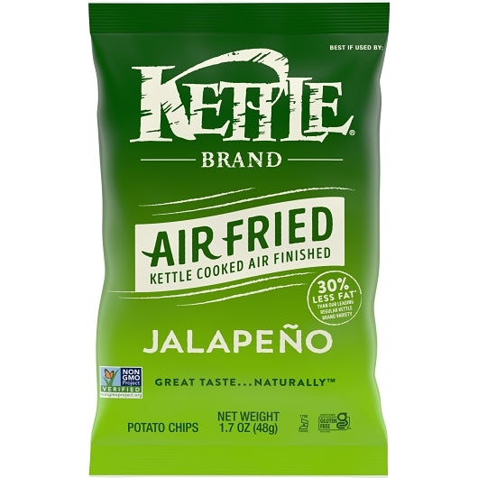 Kettle Foods Air Fried Jalapeno Potato Chips Snack Bag, 6 x 1.7 oz Case - Snacks - image 2