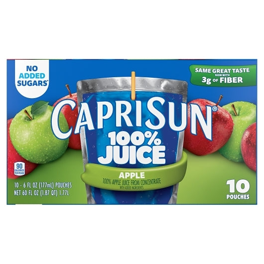 Capri Sun 100% Juice Ready To Drink Apple Juice, 4 x 60 fl oz Case - DOT product image 2