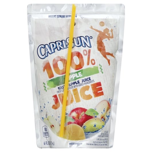 Capri Sun 100% Juice Ready To Drink Apple Juice, 4 x 10 x 6 fl oz Case - DOT product image 2