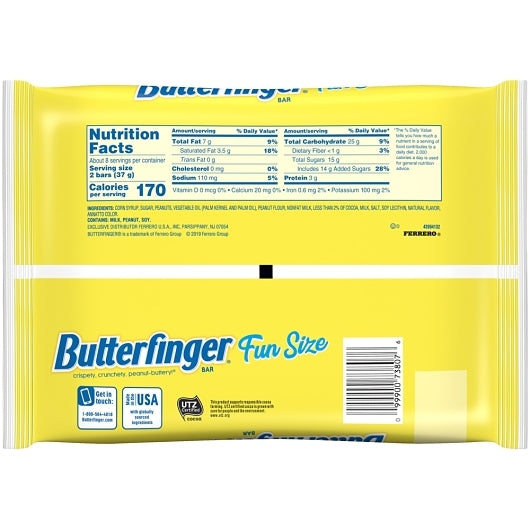 Butterfinger Fun Size, 12 x 10.2 oz Case - Alternate product angle or state