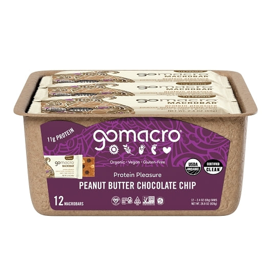 Gomacro Peanut Butter & Chocolate Chip Bar Master Case, 12 x 1 ct Case - Pantry Ingredients - image 2