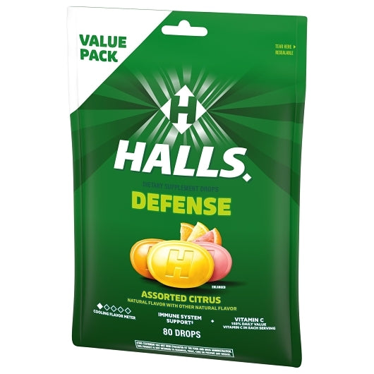 Halls Defense Assorted Citrus Cough Drops, 12 x 80 ct Case - DOT product image 8