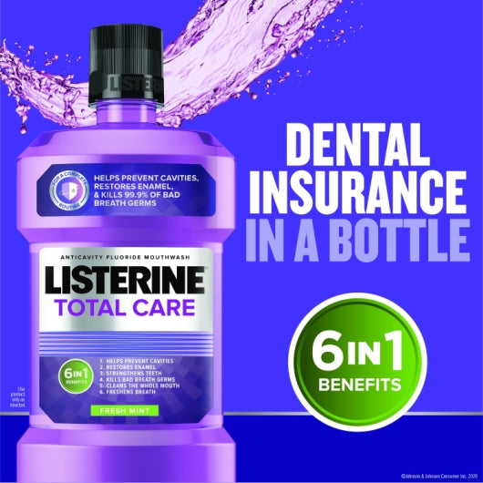 Listerine Total Care Freshmint Mouthwash, 2 x 12 x 95 ML Case - Health & Personal Care