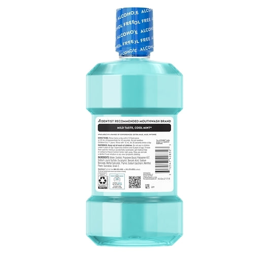 Listerine Cool Mint Zero Alcohol Mouthwash, 6 x 500 ML Case - Alternate product angle or state