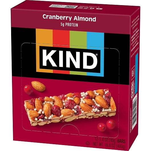 KIND HEALTHY SNACKS Cranberry Almond Cereal Bars, 6 x 12 x 1.4 oz Case - DOT product image 8