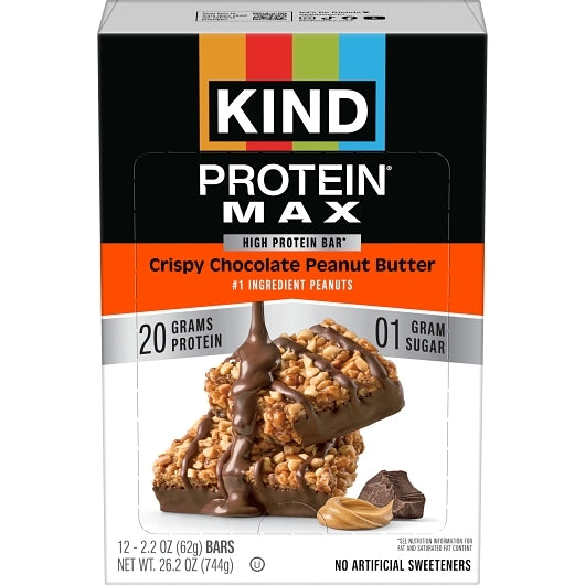 Kind High Protein Bar Crispy Chocolate Peanut Butter, 6 x 12 x 2.2 oz Case - Candy & Confections - image 2