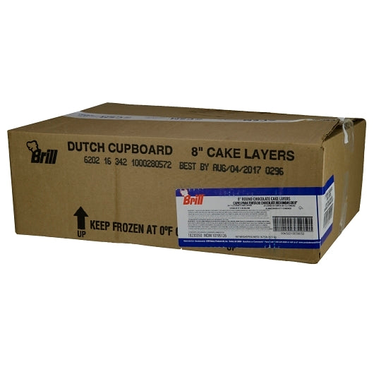 Brill 8 Inch Uniced Chocolate CAKE LAYER, 1 x 18.75 lb Case - DOT product image 5