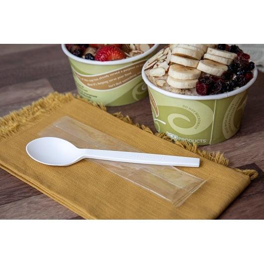 Ecosense 7In White Spoon Individually Wrapped - Not Compostable, 1 x 750 x 750 each Case - Plates Bowls - image 2