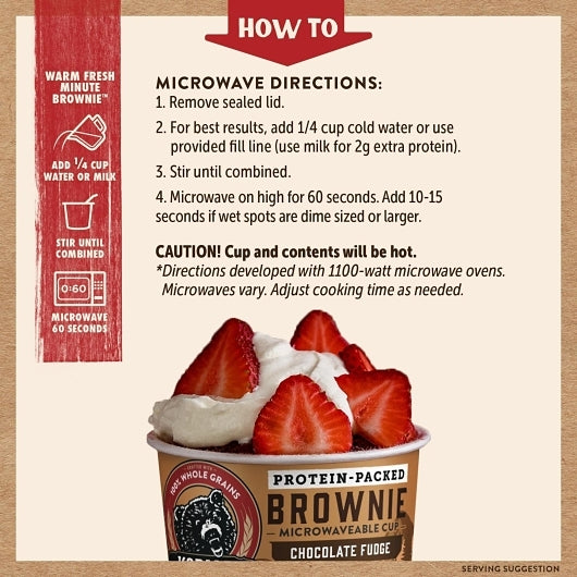 Kodiak Cakes Chocolate Fudge Brownie Mix In A Cup, 12 x 2.36 oz Case - DOT product image 8