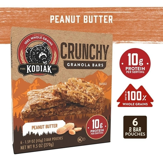 Kodiak Peanut Butter Crunchy Granola Bars, 12 x 9.5 oz Case - DOT product image 2