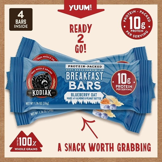 Kodiak Blueberry Oat Breakfast Bar, 12 x 7.05 oz Case - Snack Bars & Granola Bars - image 2