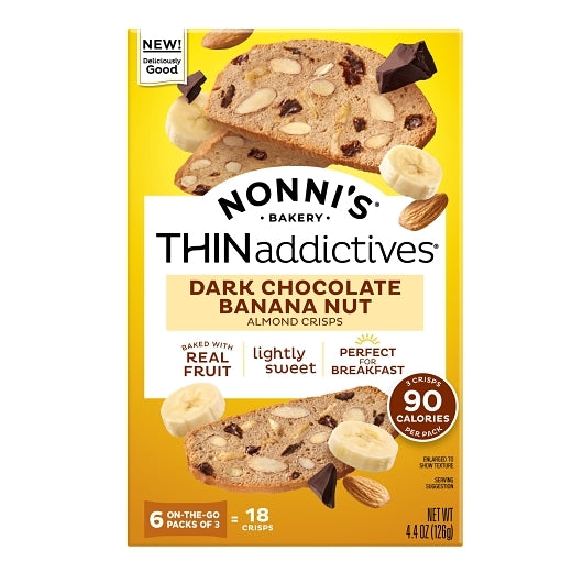 THINaddictives Dark Chocolate Banana Almond Thins, 6 x 4.4 oz Case - Candy & Confections - image 2