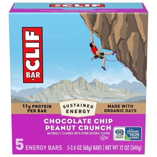Clif Bar Chocolate Chip Peanut Crunch Energy Bar, 6 x 5 x 2.4 oz Case - Snack Bars & Granola Bars - image 2