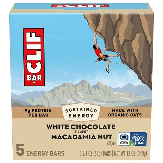 Clif Bar White Chocolate Macadamia Nut Energy Bar, 9 x 5 x 2.4 oz Case - Nuts & Seeds - image 2