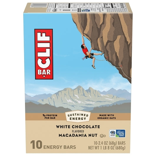Clif Bar White Chocolate Macadamia Nut Energy Bar, 4 x 10 x 2.4 oz Case - Nuts & Seeds - image 2