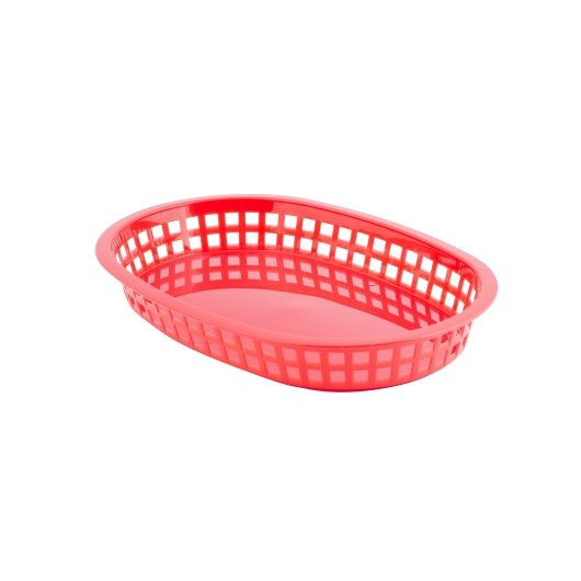 Tablecraft 10.5 Inch X 7 Inch X 1.5 Inch Red Plastic Oval Basket, 1 x 36 each Case - DOT product image 6