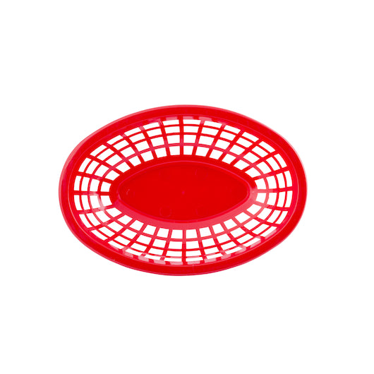 Tablecraft 7.75 Inch X 5.5 inch Oval Red Basket, 1 x 36 each Case - DOT product image 2