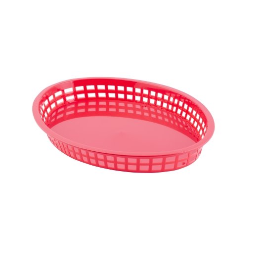 Tablecraft 12.75 Inch X 9.5 Inch X 1.5 Inch Red Oval Jumbo Platter Basket, 1 x 36 each Case - DOT product image 4