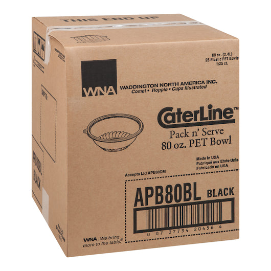 CaterLine 80 Ounce Black Plastic Bowl, 1 x 25 each Case - DOT product image 4