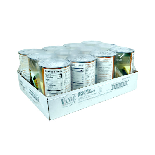Vanee Roasted Pork Gravy, 12 x 50 oz Case - GS1 closed shipping case image
