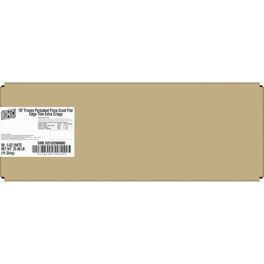 Bonici ParBaked 10 Inch Extra Crispy Pizza Crust, 1 x 80 x 5 oz Case - GS1 closed shipping case image