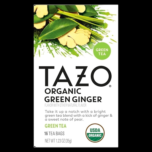 Tazo Tea Bag Organic Green Ginger, 6 x 16 ct Case - Coffee & Tea - image 2