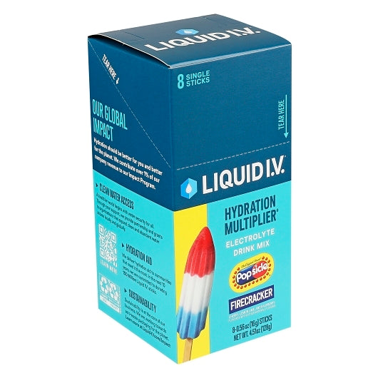 Liquid I.V. Popsicle Firecracker Electrolyte Drink Mix 8 Count, 12 x 8 x 0.56 oz Case - Pantry Ingredients - image 2