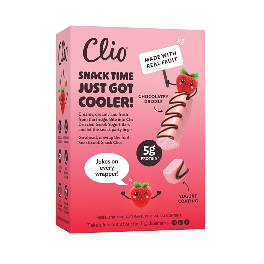 Clio Drizzled Strawberry Dream Greek Yogurt Bar, 6 x 5.65 oz Case - Cheese & Dairy - image 2