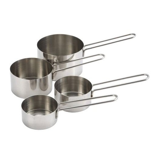 Winco 4 Piece Stainless Steel Measuring Cup Set, 1 x 1 each Case - Kitchen Smallware