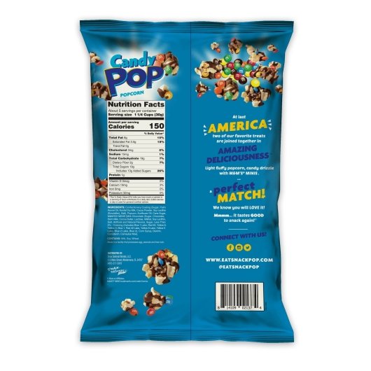Candy Pop M&M MINIS CANDY POPCORN, 12 x 5.25 oz Case - DOT product image 2